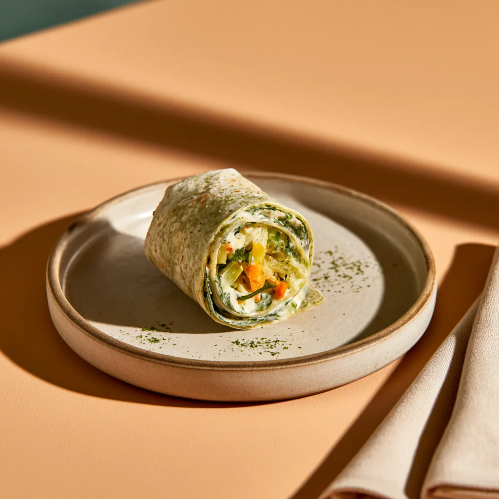 Wrap crème citronnée et crudités