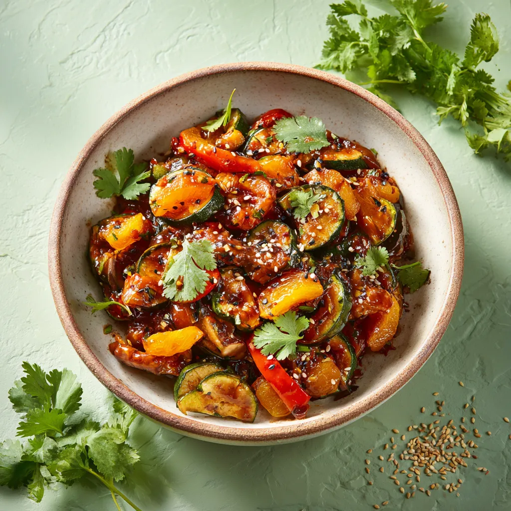 Confit végé aux abricots poêlée de légumes