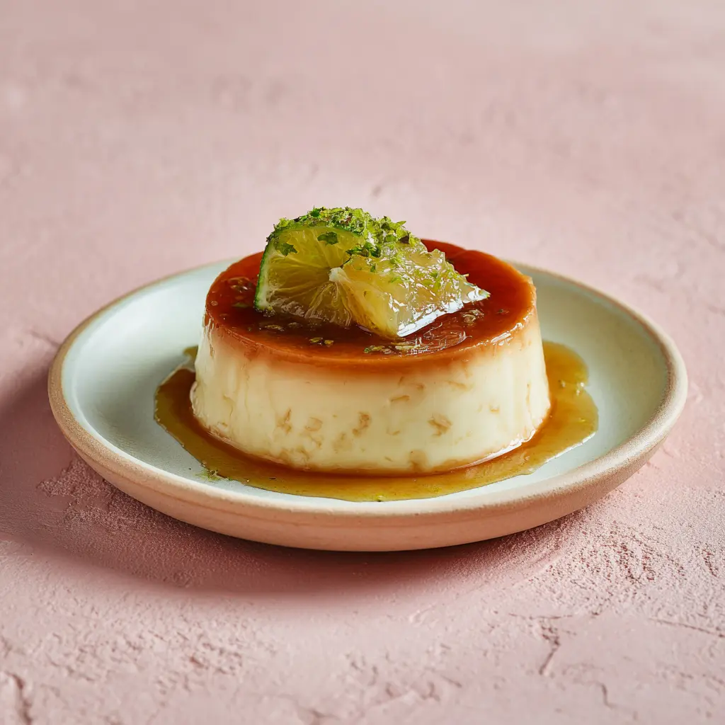 [4195] Flan coco & citron vert au caramel