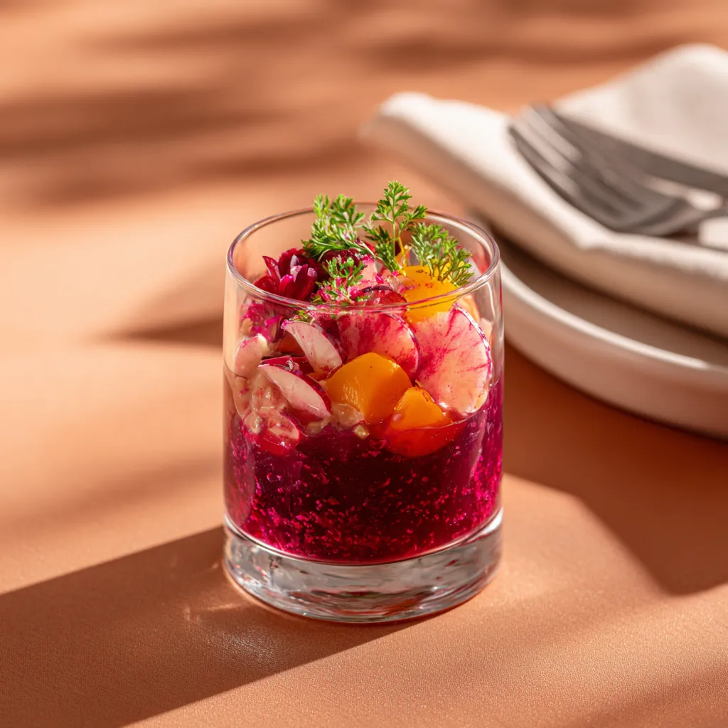 [4408] Verrine de betteraves râpées et pommes